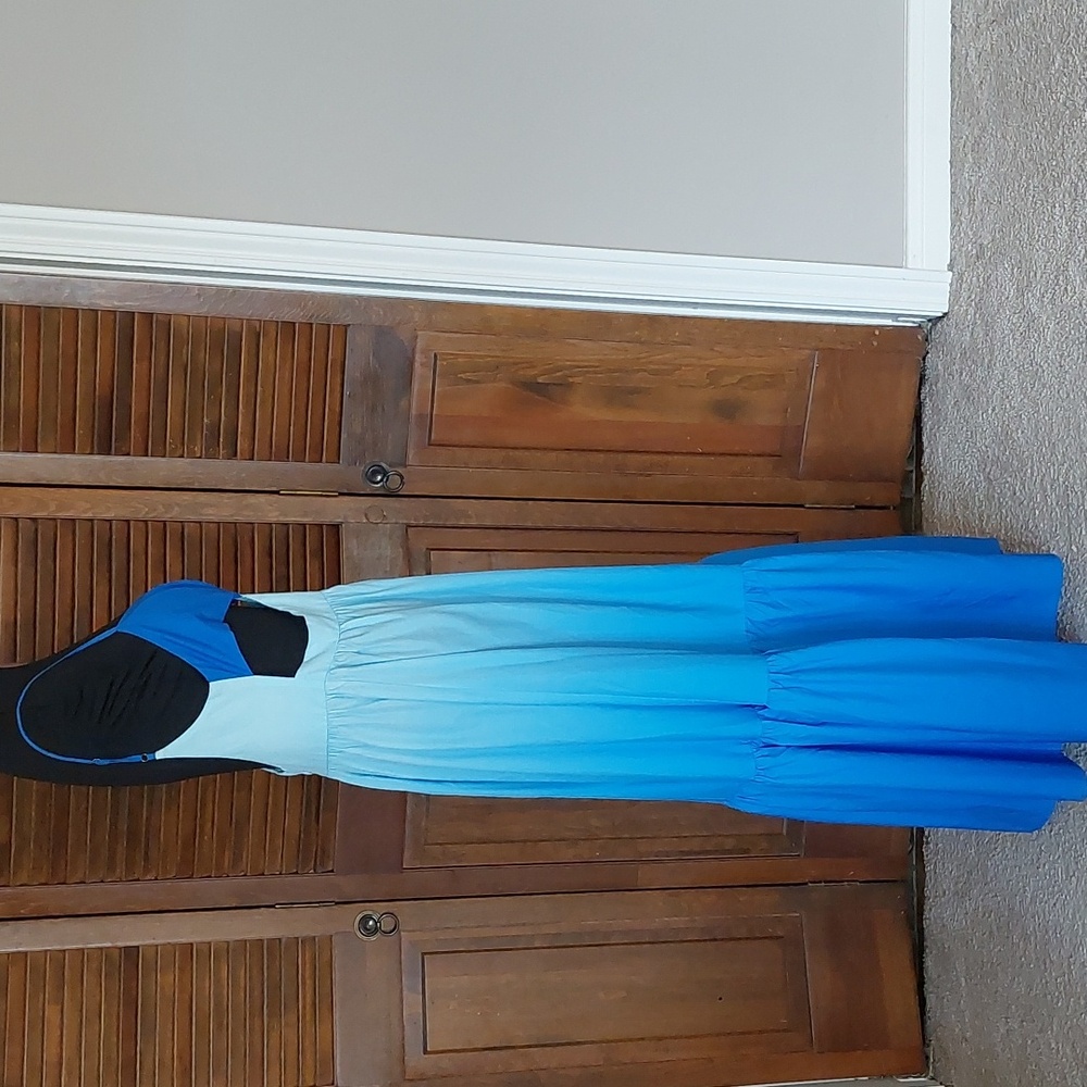 Commense Blue Ombre Backless Cutout Cami Maxi Dress with Tags Sz L - Picture 6 of 16